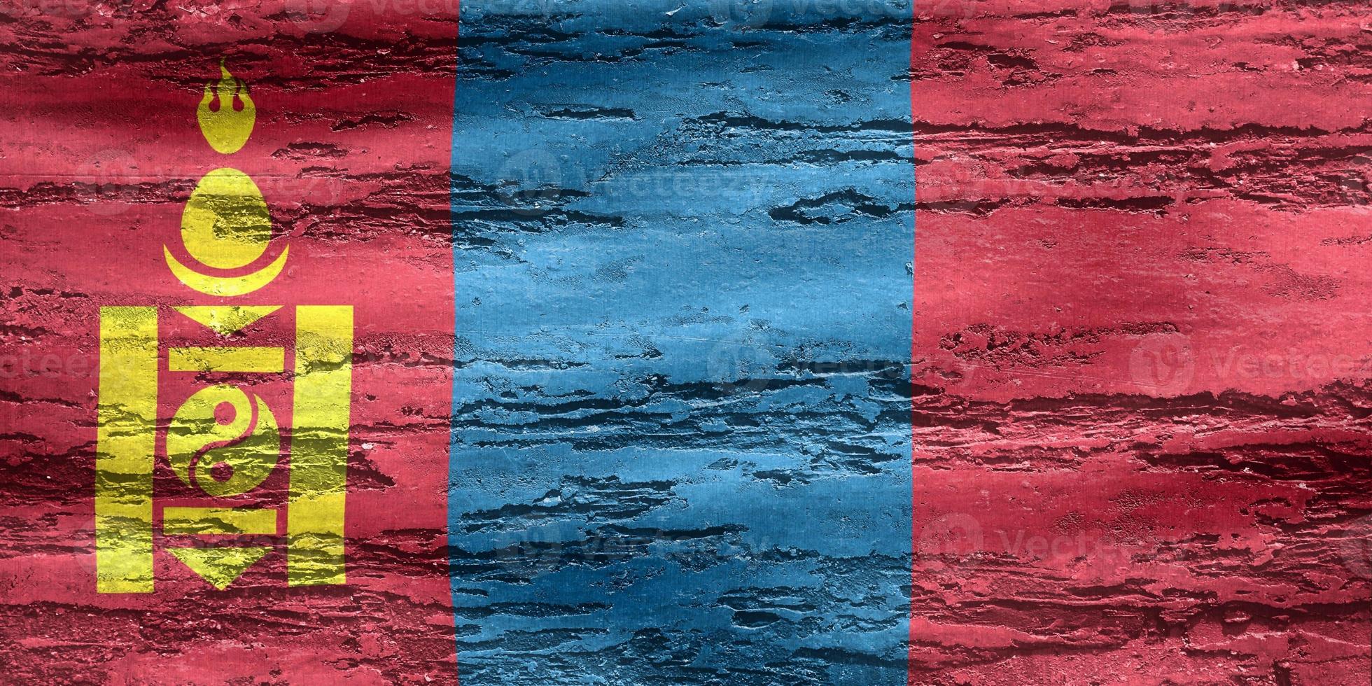 3D-Illustration of a Mongolia flag - realistic waving fabric flag photo