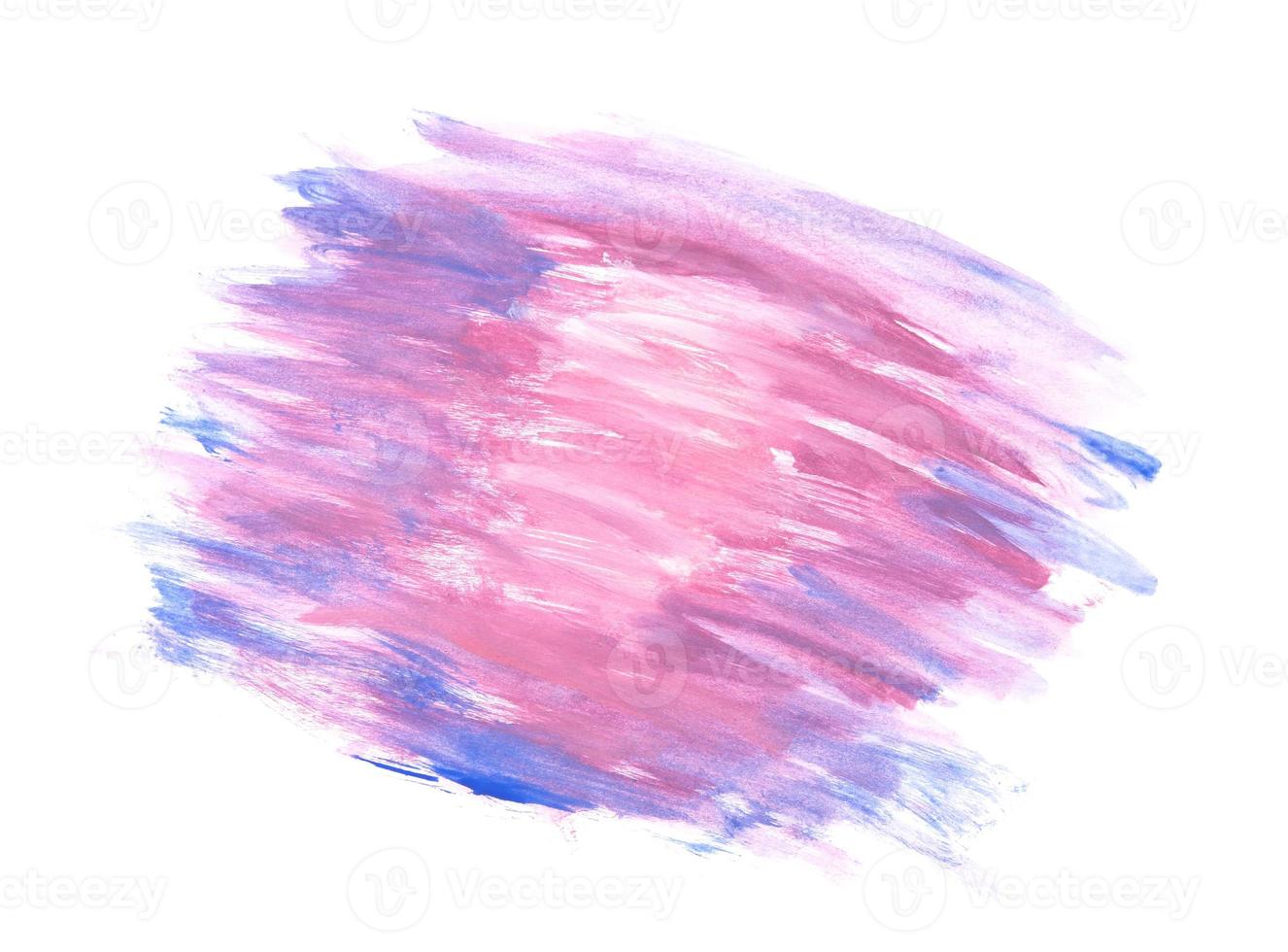 Abstract watercolor pink and blue draw using a brush on white paper, watercolor background. photo