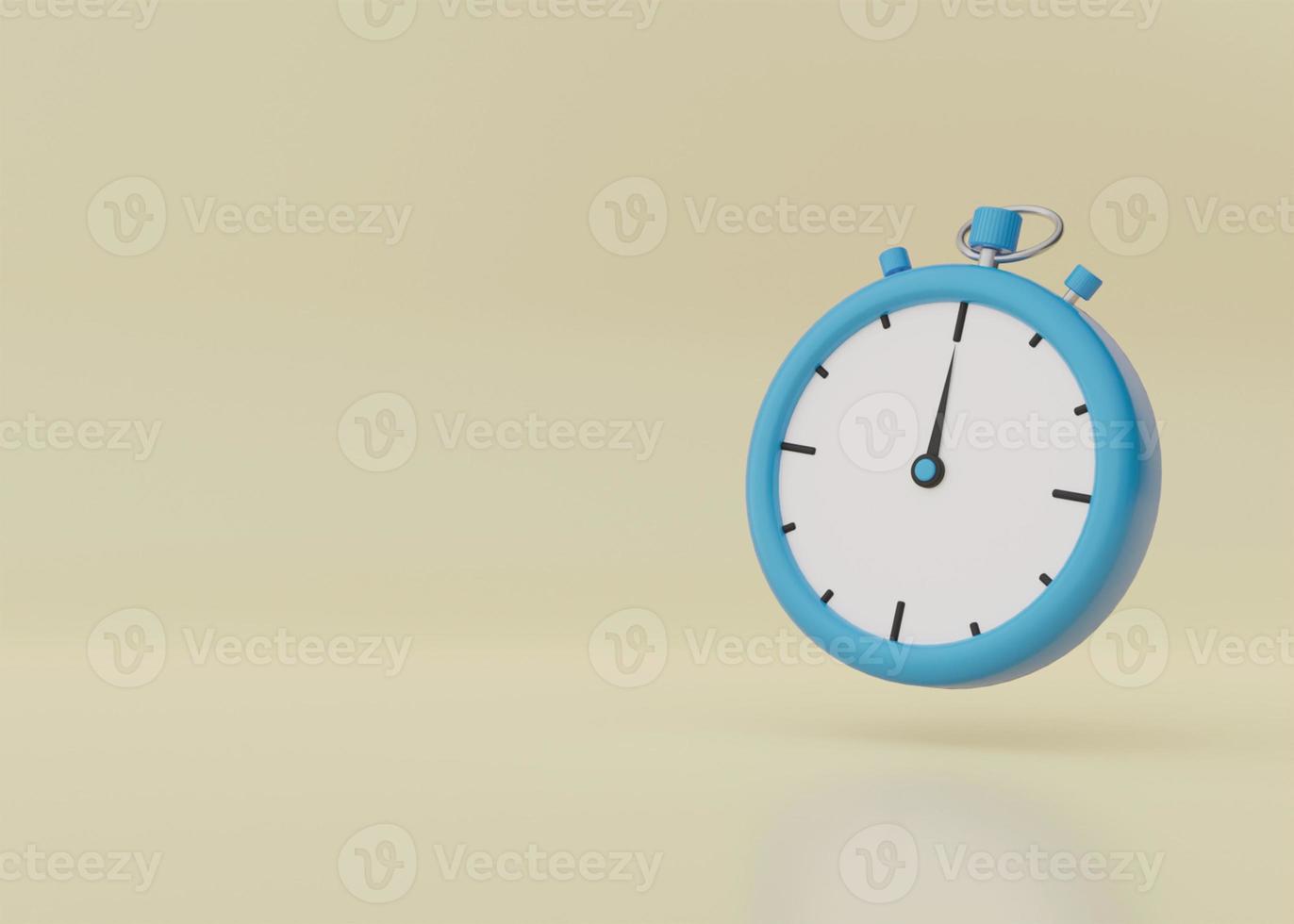 Blue Stopwatch Timer Sports Clock.  Stop Watch 3d illustration render photo