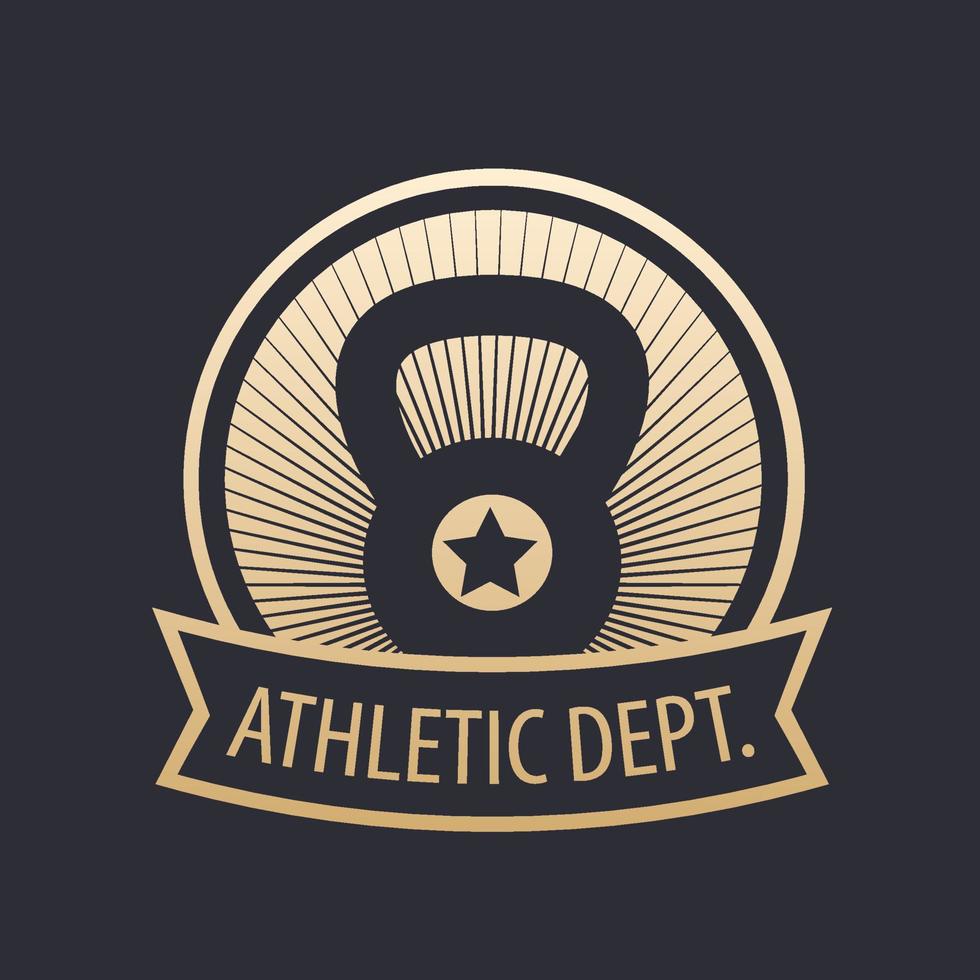 Athletic department, gym emblem vector
