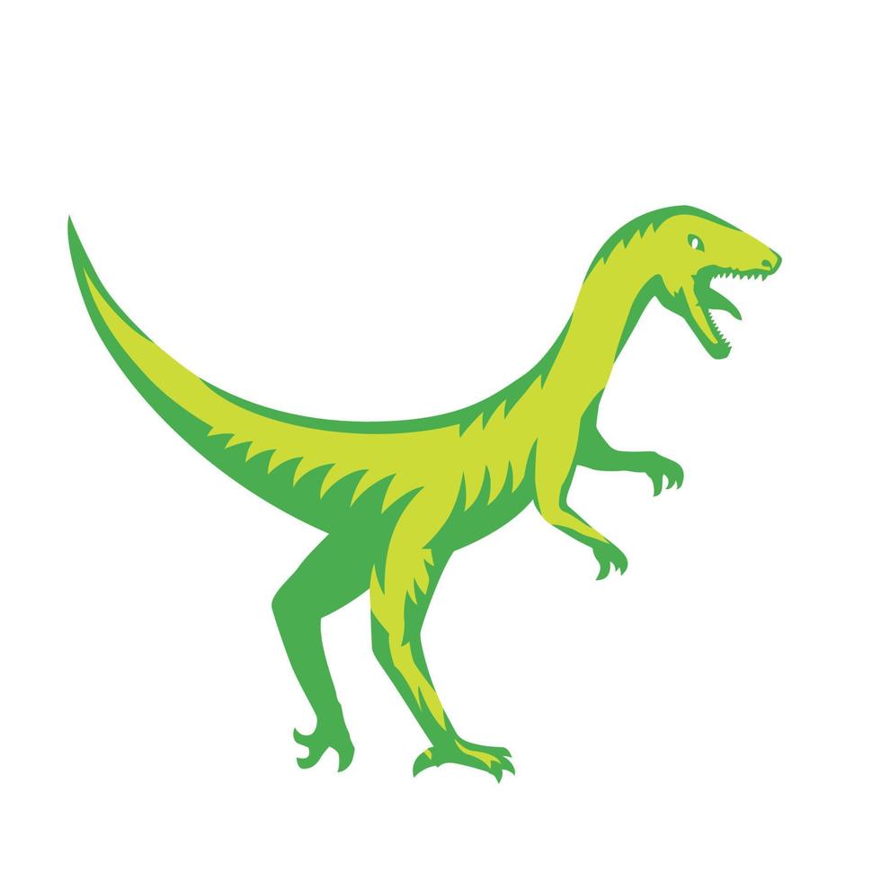 velociraptor, dinosaurio depredador en blanco vector