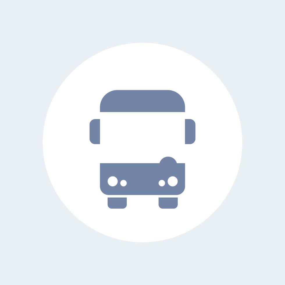 icono de autobús aislado en blanco, vista frontal, ilustración vectorial vector