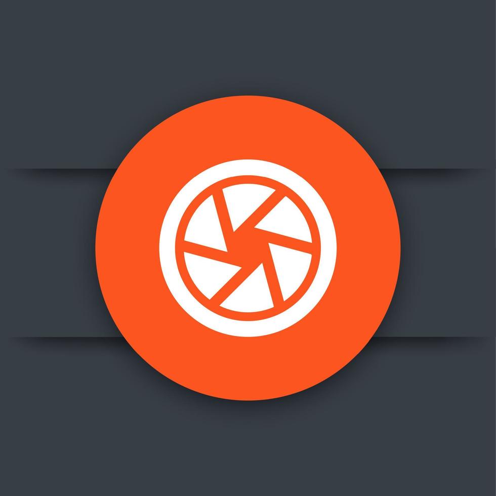 Aperture icon, photography pictogram vector