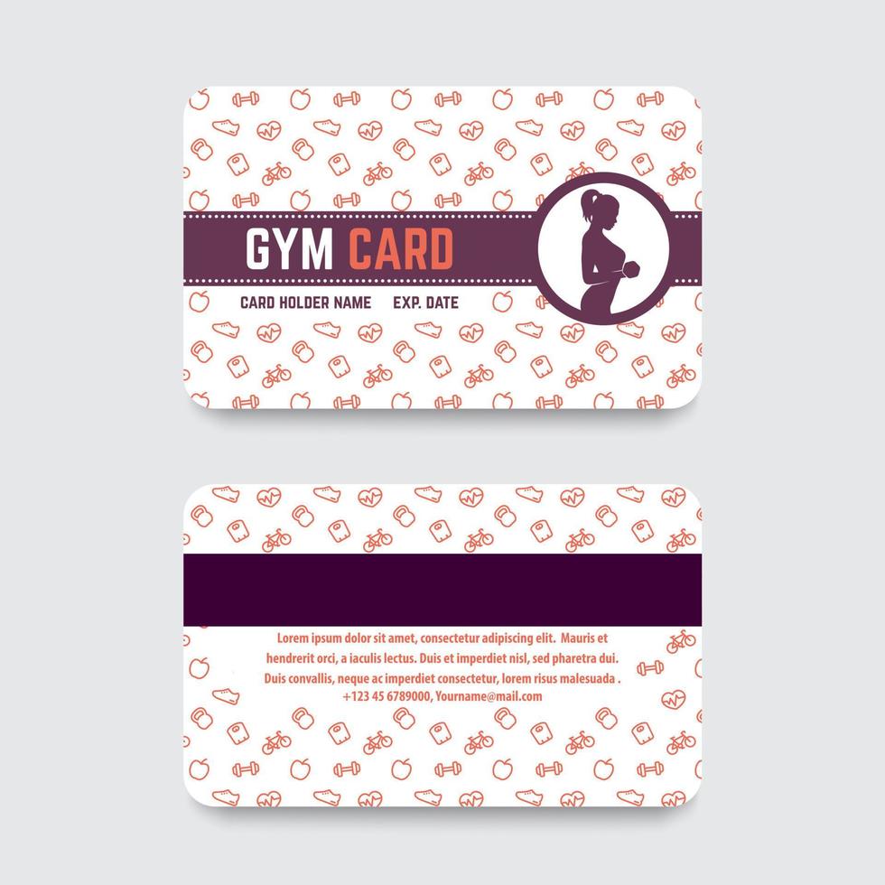 fitness club, gym card design, vector illustration