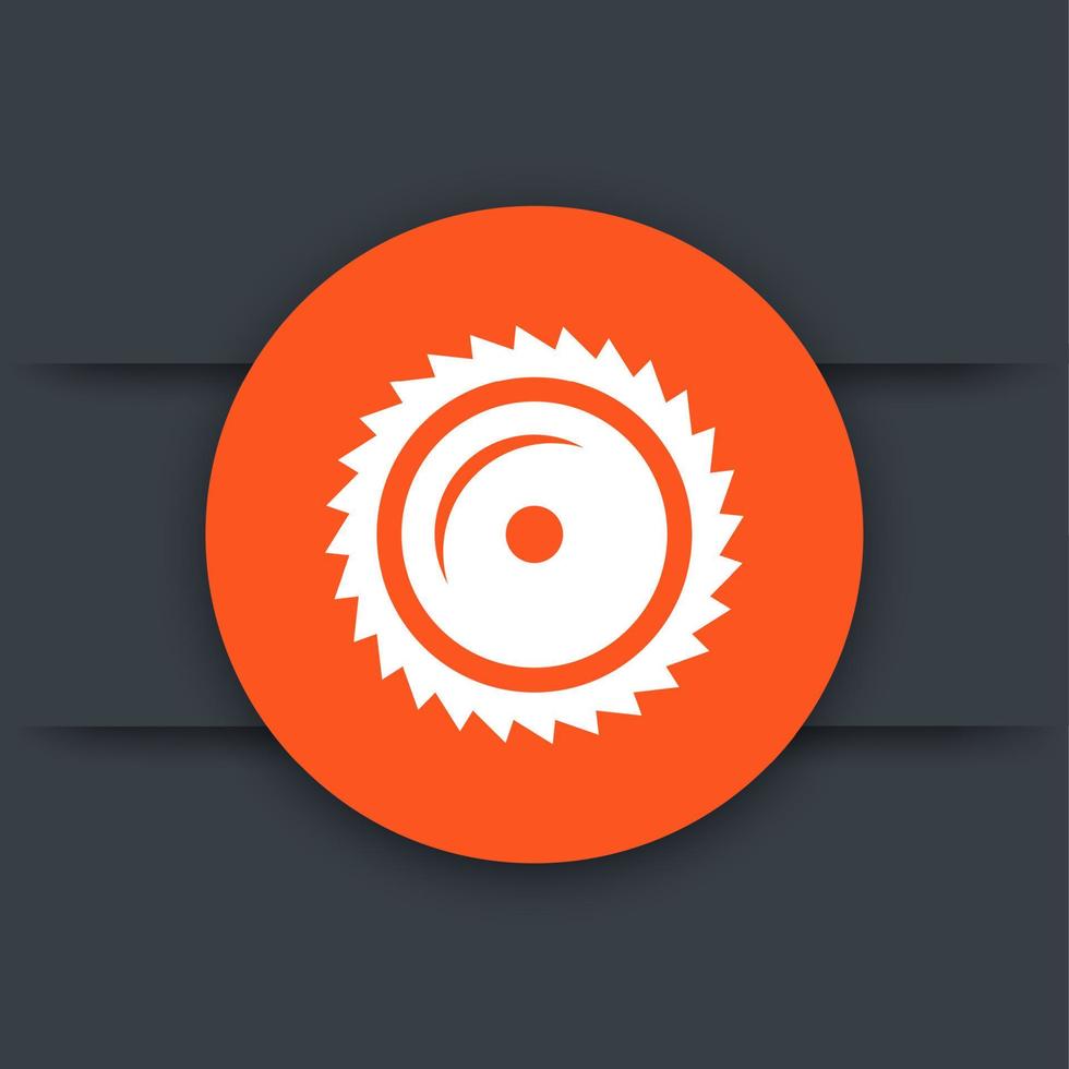 Sawmill icon, circular saw blade, sawing, vector illustration
