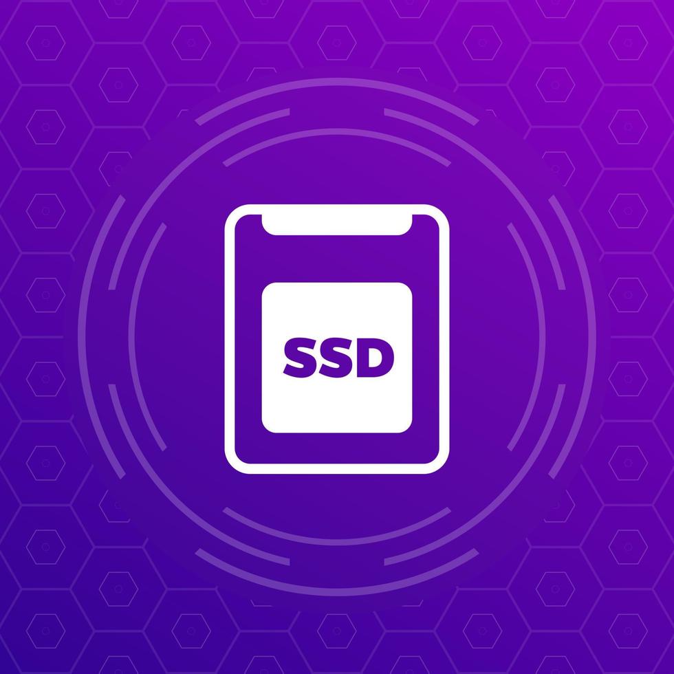 ssd drive icon for web vector