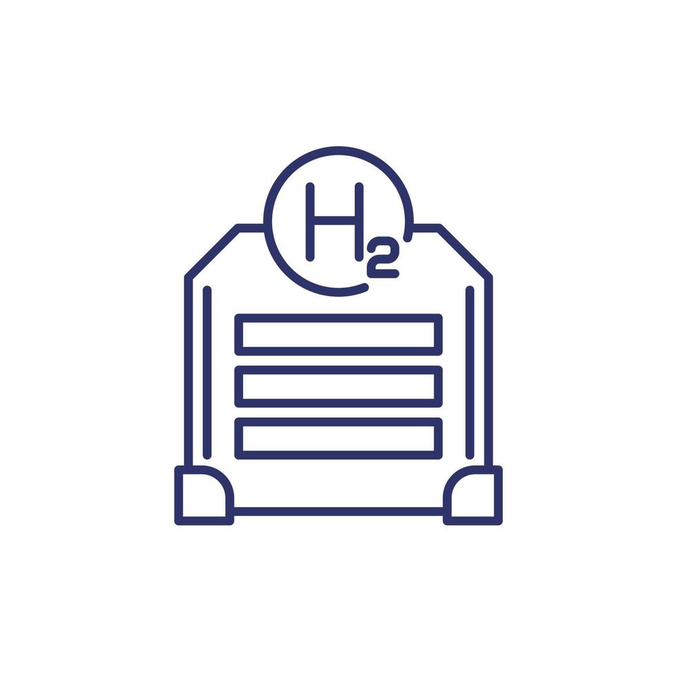 hydrogen cell line icon on white vector