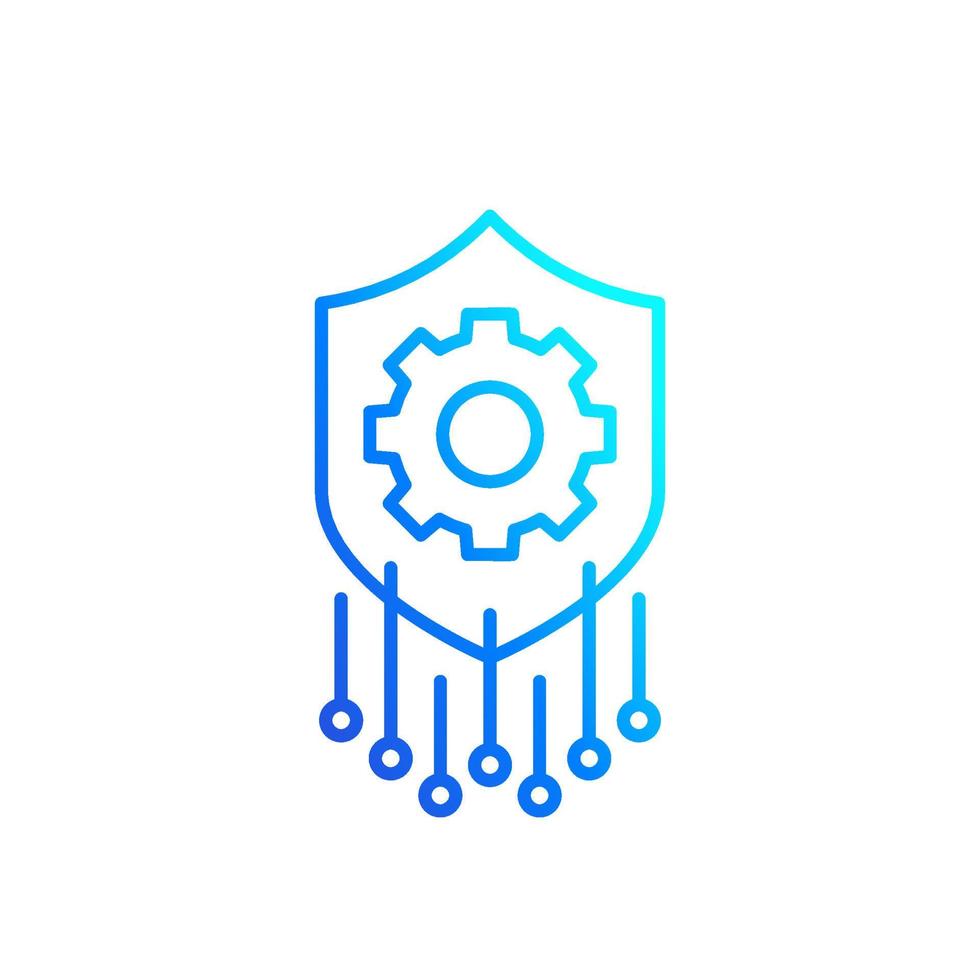 privacy settings line icon on white vector