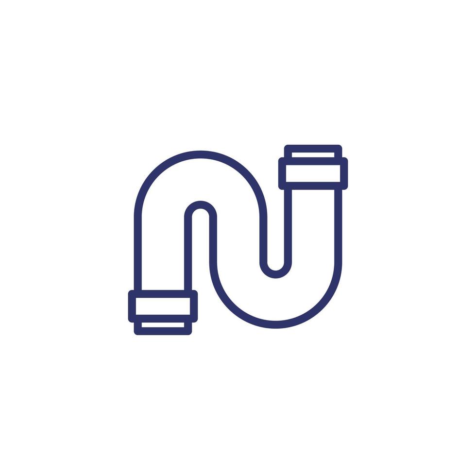 pvc pipe line icon on white vector