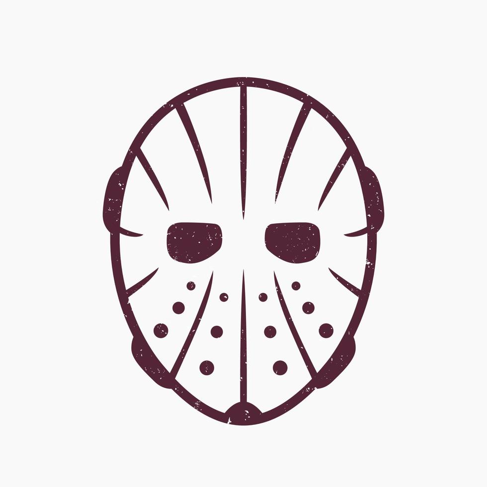 Hockey mask on white, grunge texture can be removed vector