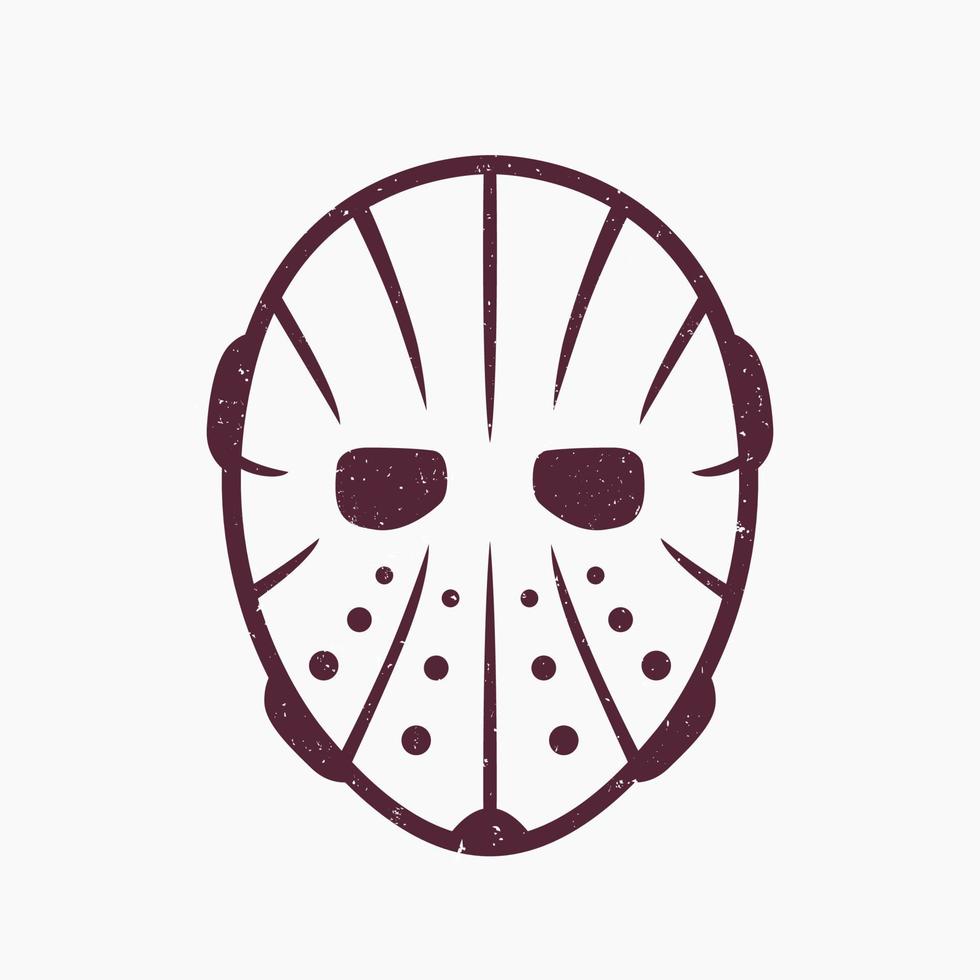 Hockey mask on white, grunge texture can be removed vector
