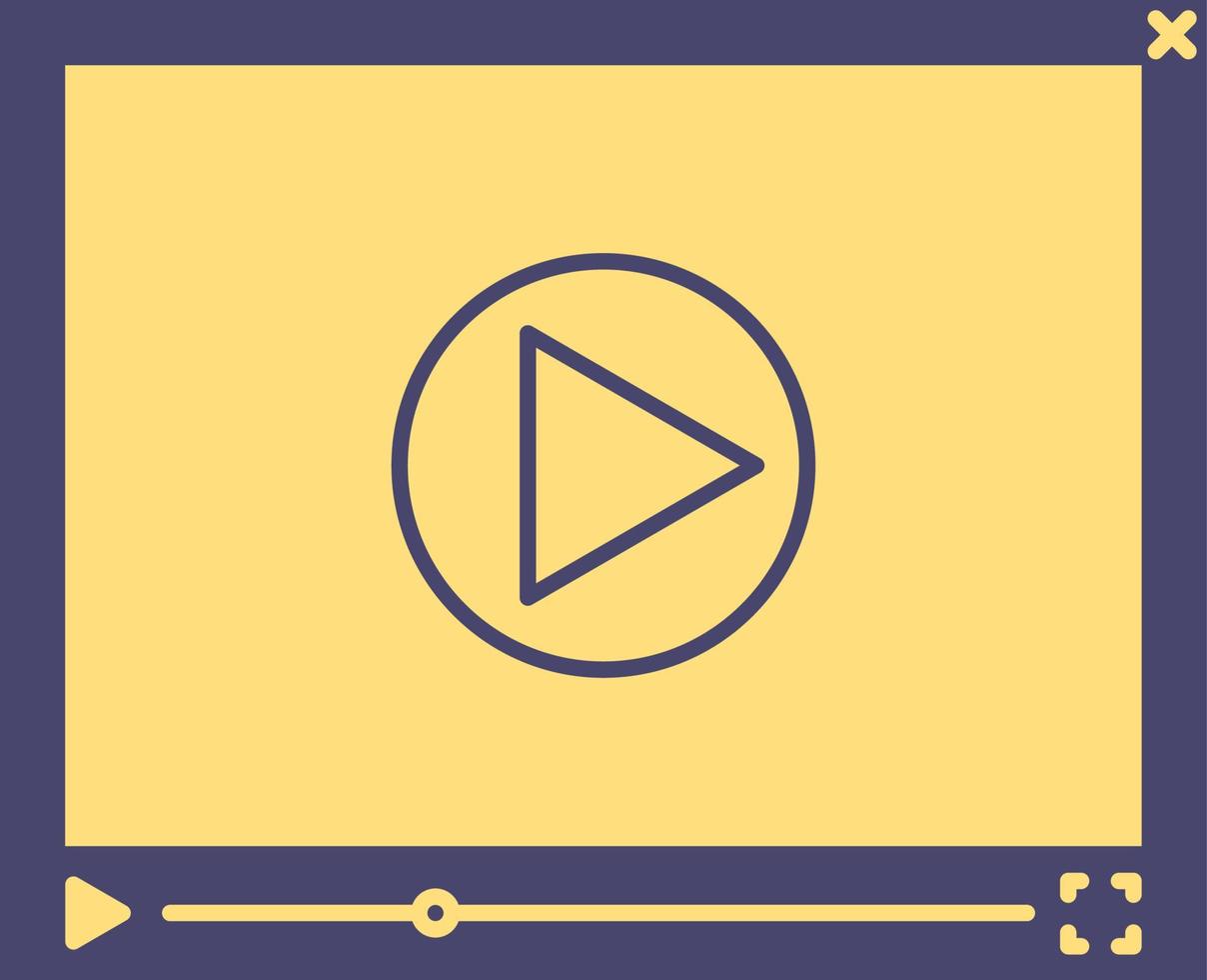 video player template, simple flat style vector