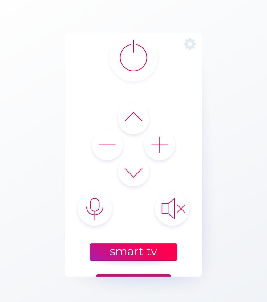 remote control for smart tv mobile app design vector