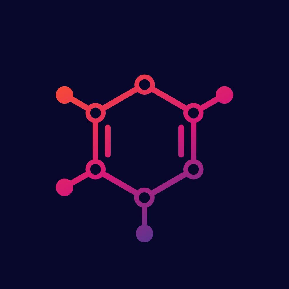 Polymer icon, monomer molecule model vector