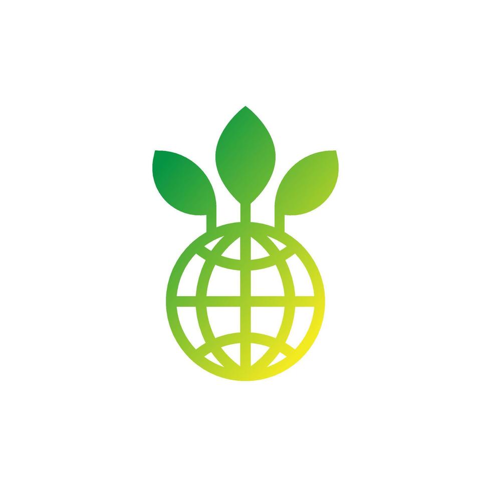 Green earth icon on white vector