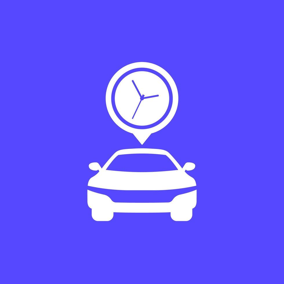 ride time icon with a car vector