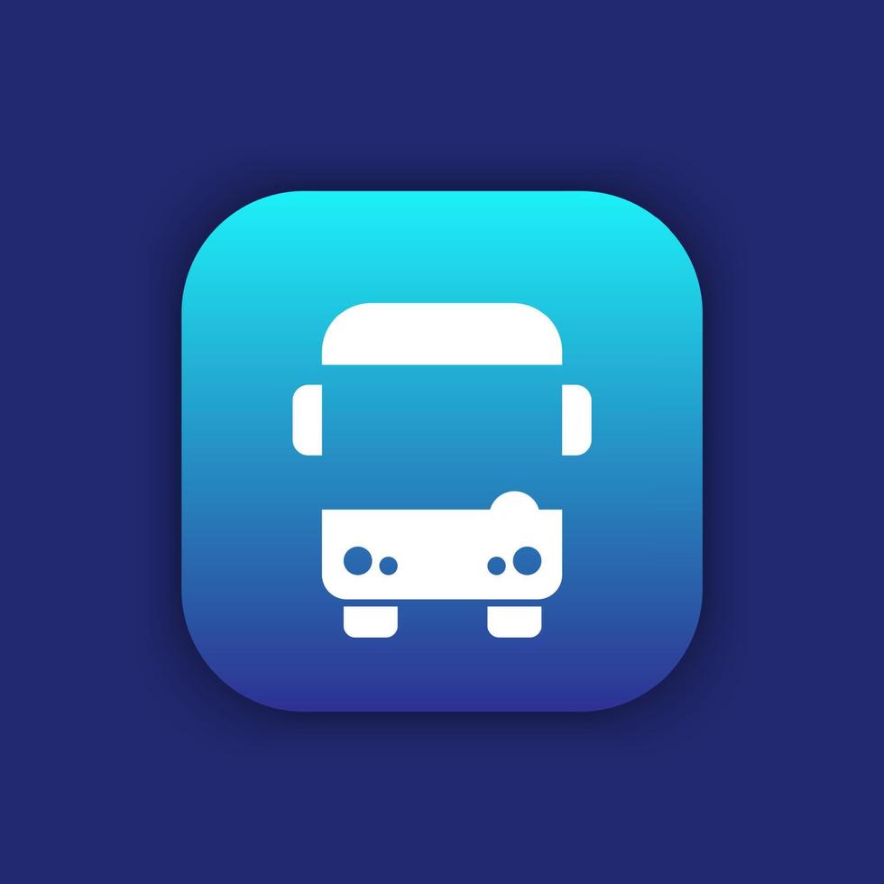 Bus icon, passenger transport vector