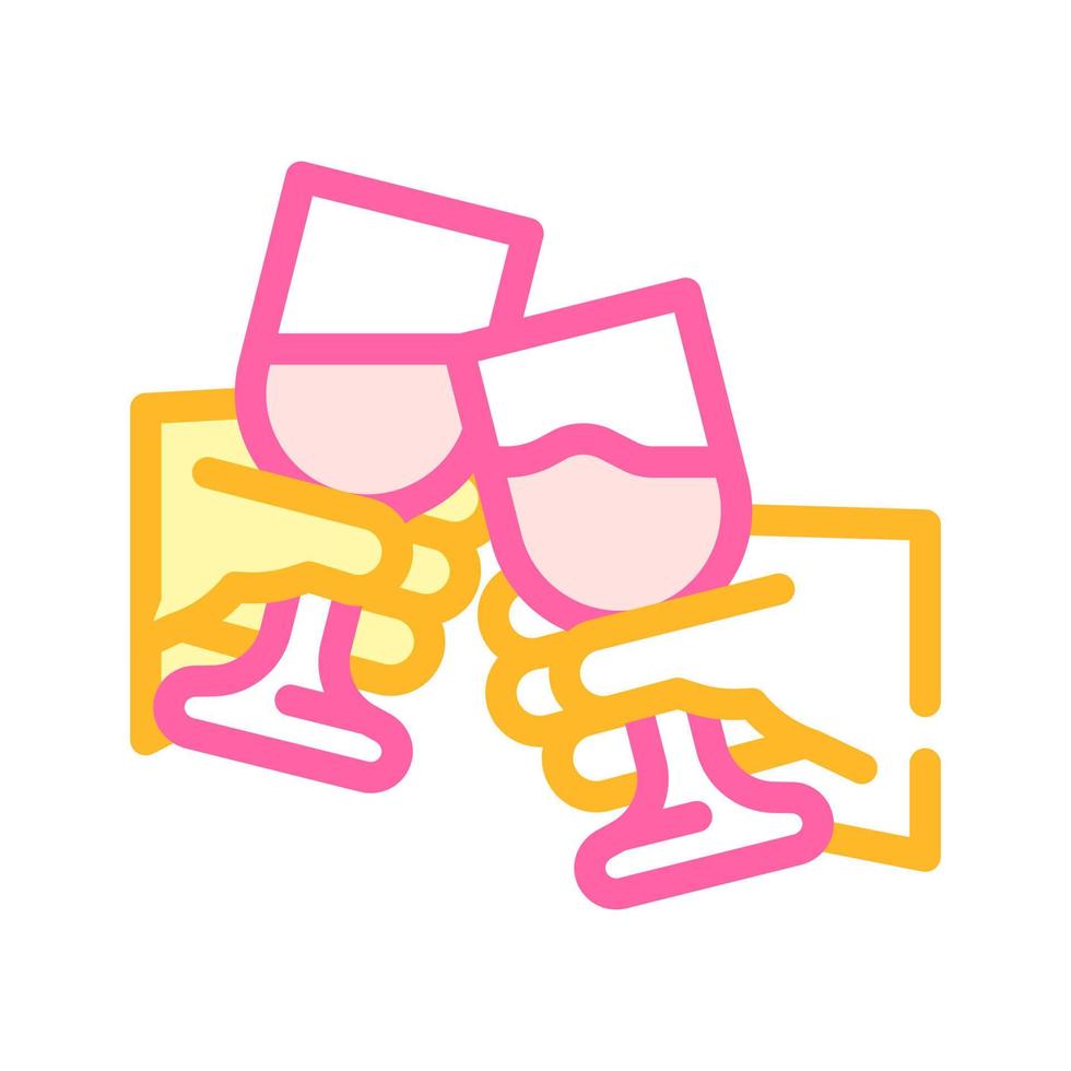 clink glasses color icon vector illustration