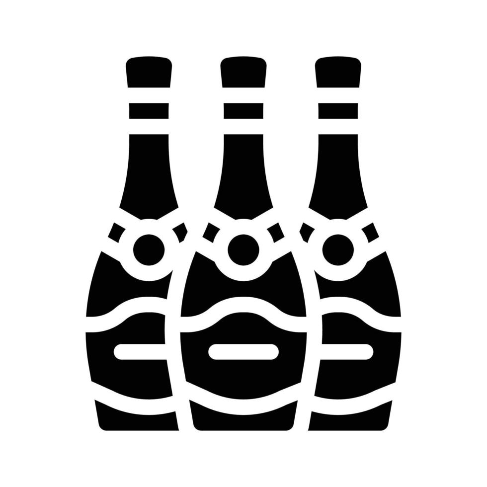 champagne bottles glyph icon vector illustration sign