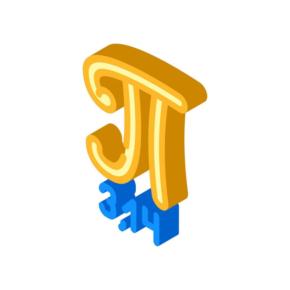 pi number isometric icon vector illustration