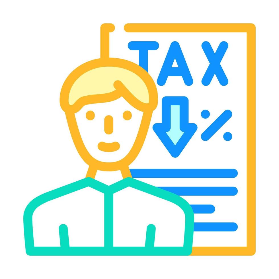tax advice color icon vector illustration