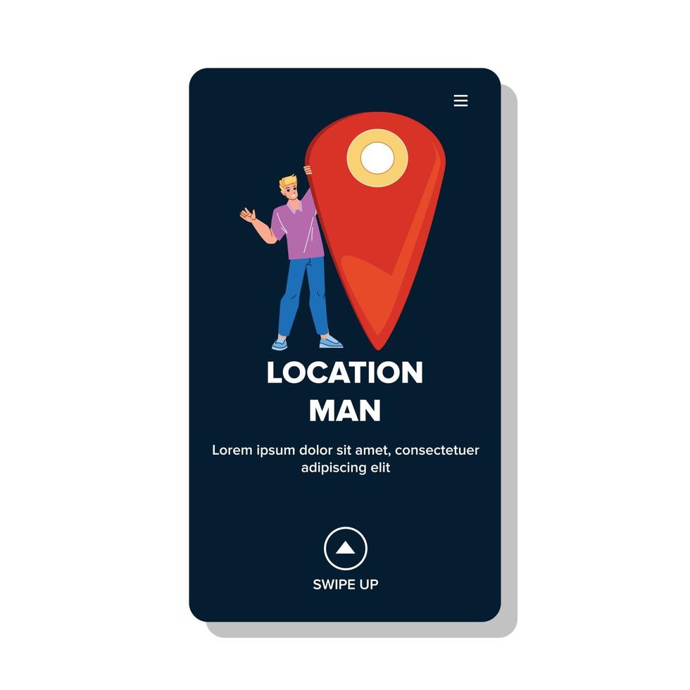 Position Location Man Share In Social Media Vector