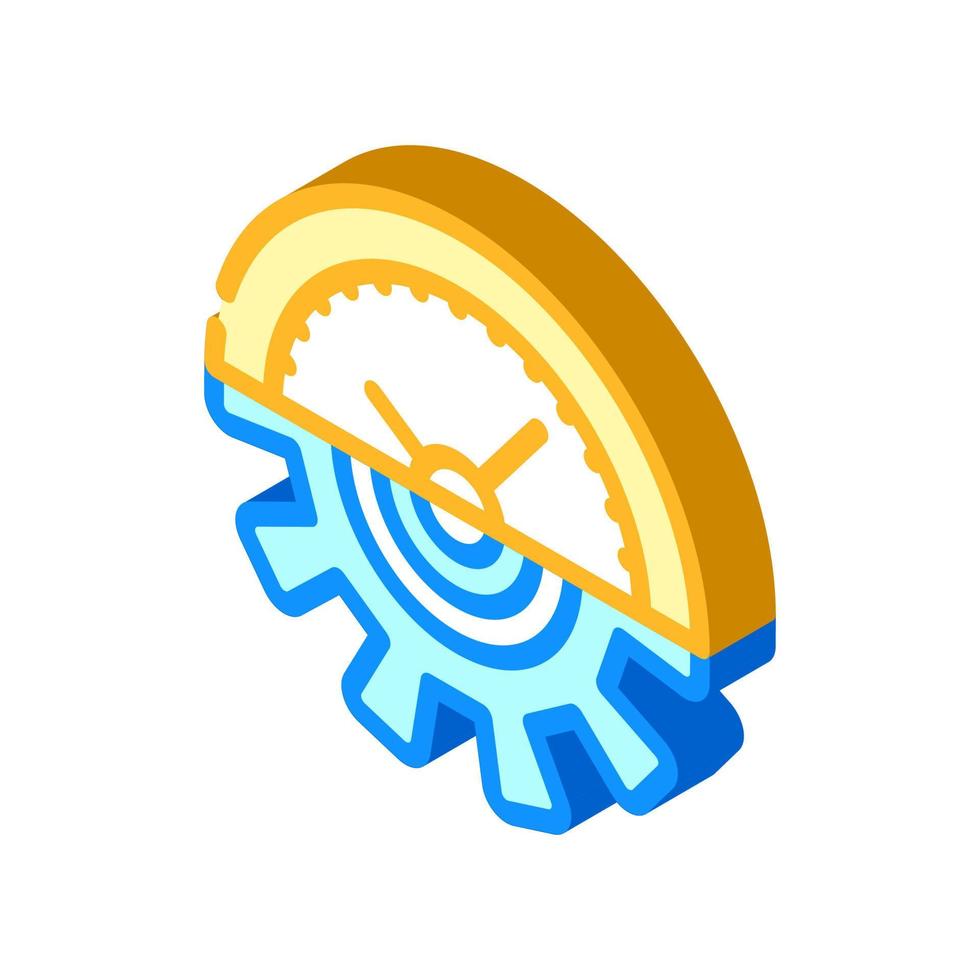 gear time planning process isometric icon vector illustration