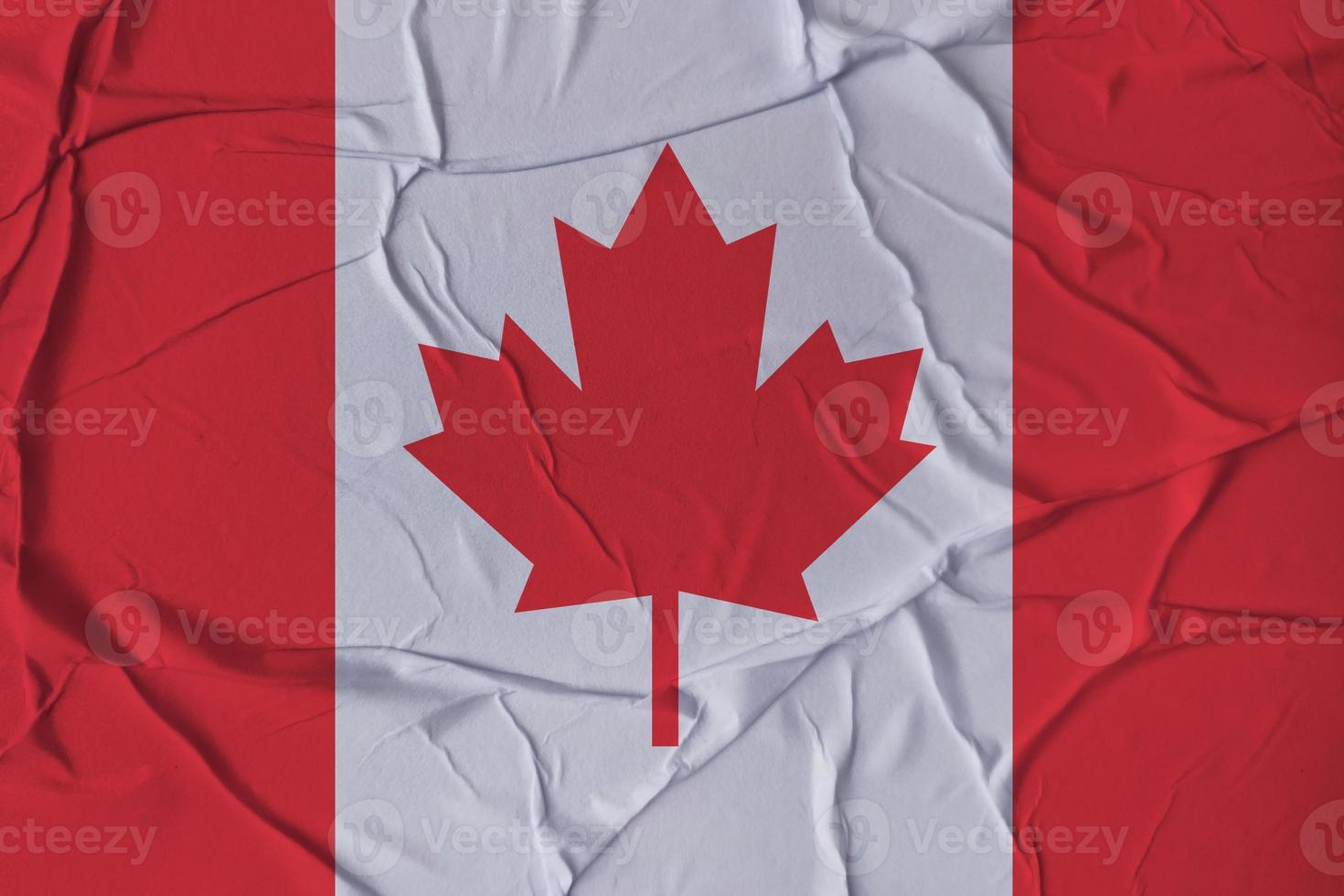 Canadian flag made of crumpled paper photo