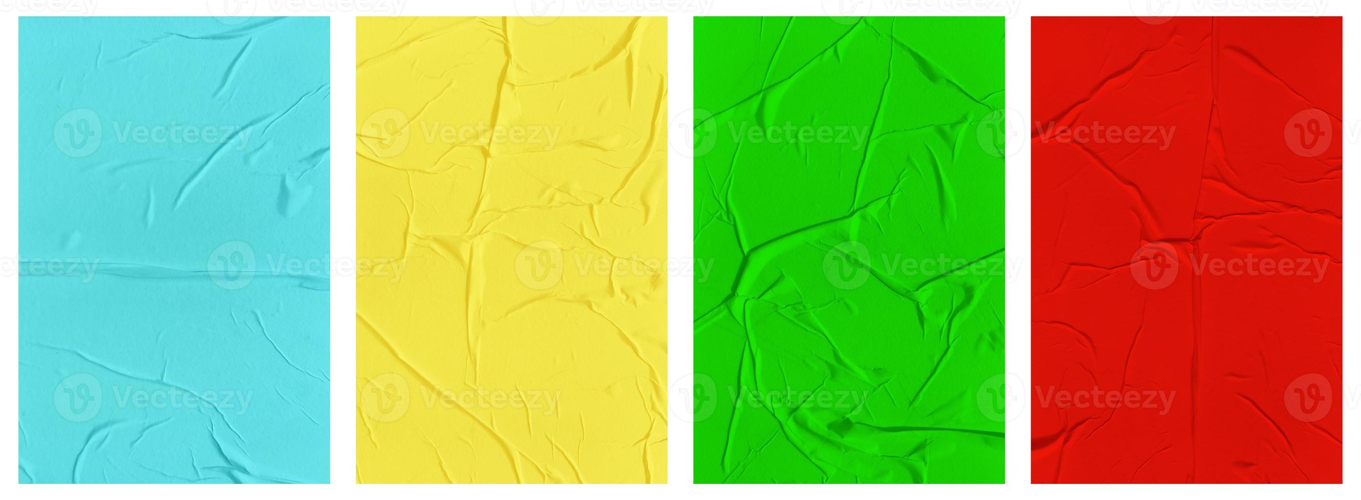 Set of wrinkled paper templates. wet blank paper for poster and text photo