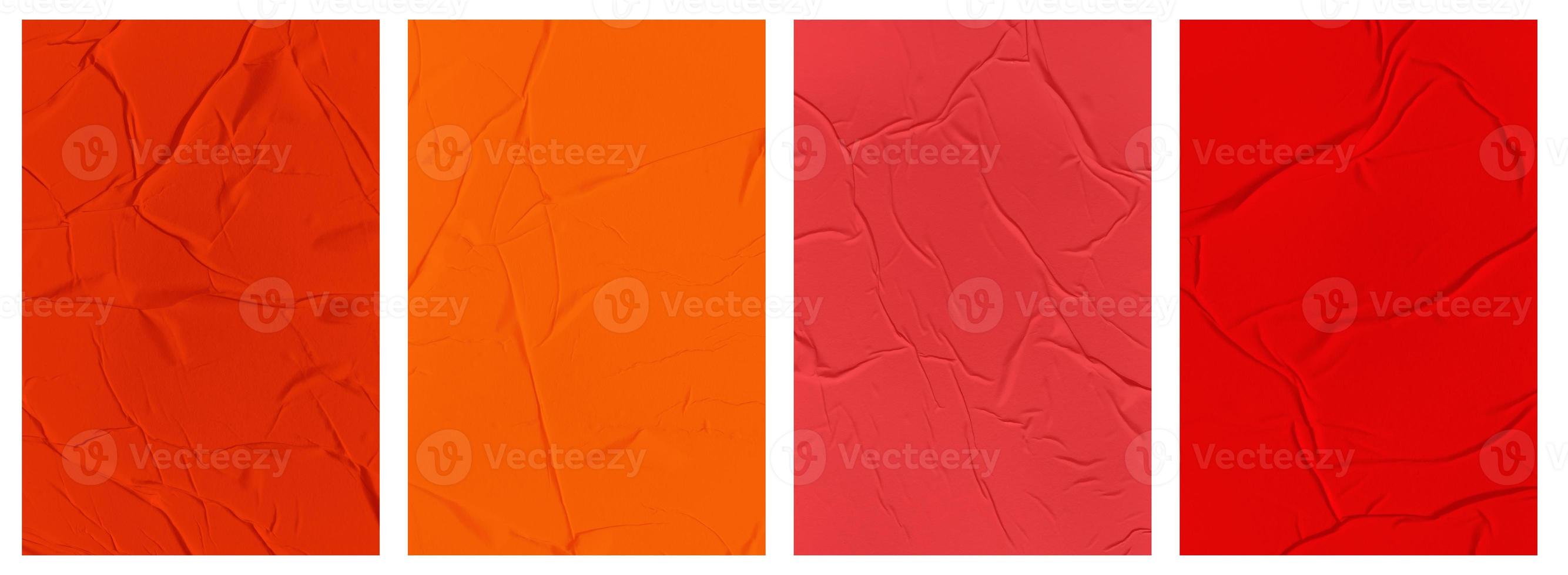Set of wrinkled paper templates. wet blank paper for poster and text photo