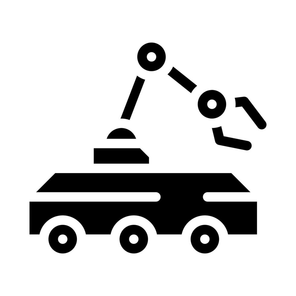 ilustración de vector de icono de glifo de robot de neutralización de minas