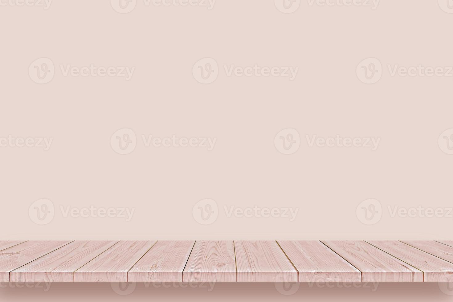 Empty wooden table can be used for present products pastel background. photo