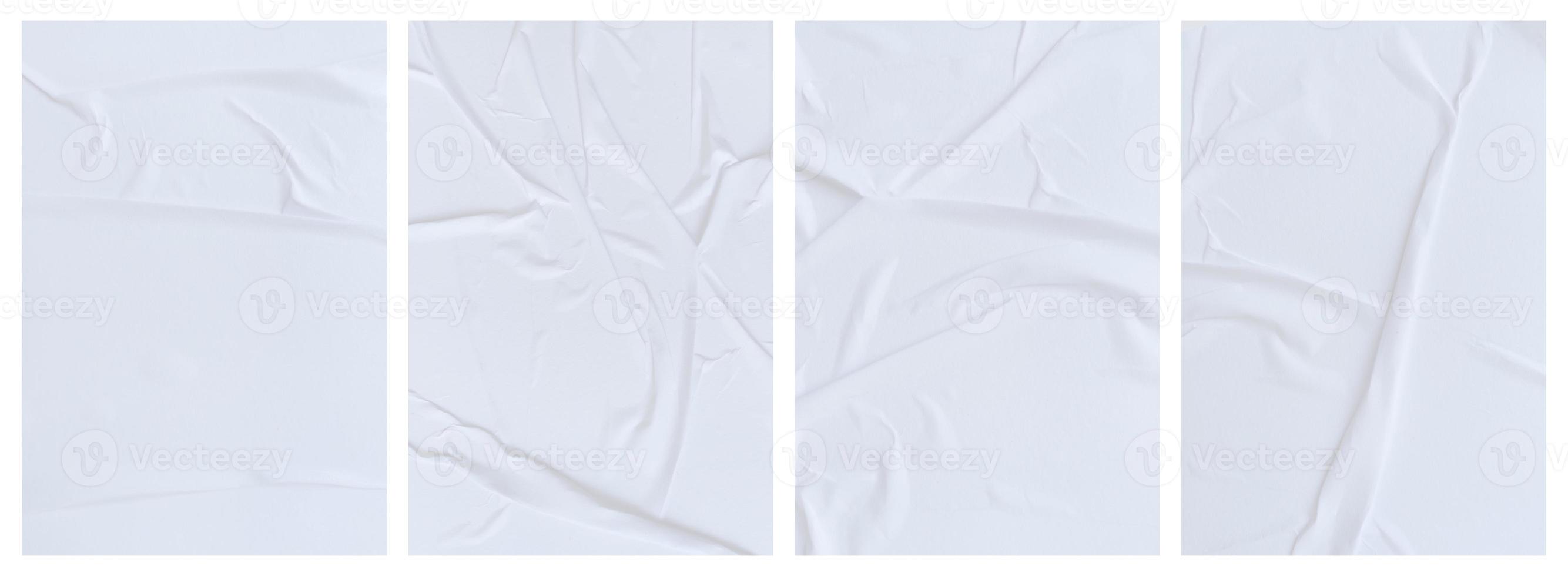 Set of wrinkled paper templates. wet blank paper for poster and text photo