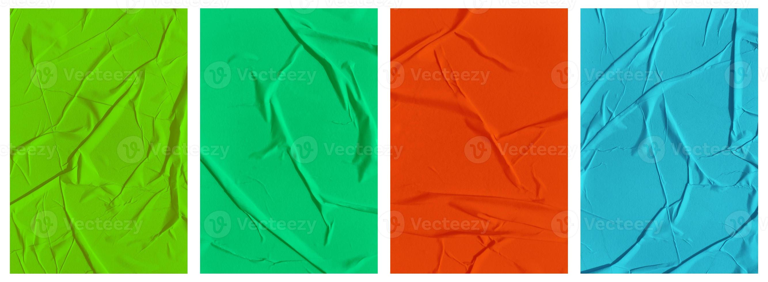 Set of wrinkled paper templates. wet blank paper for poster and text photo