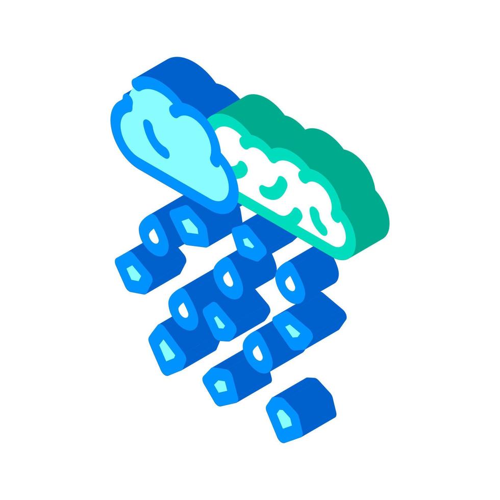 hail disaster isometric icon vector illustration