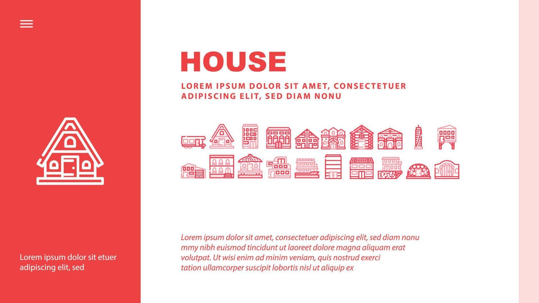 House Real Estate Landing Header Vector