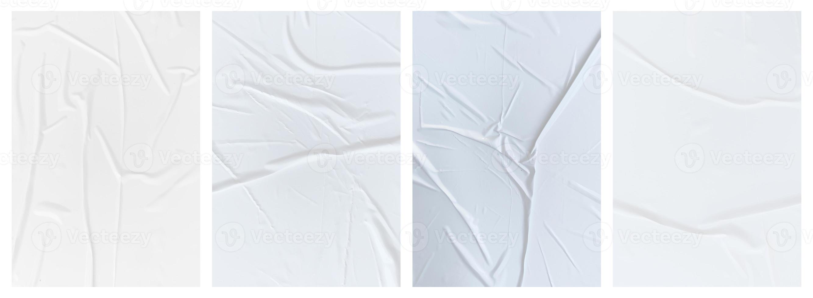 Set of wrinkled paper templates. wet blank paper for poster and text photo