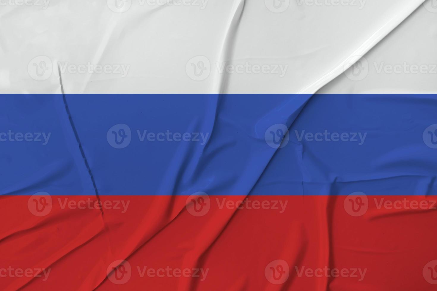 Russian flag made of crumpled paper photo