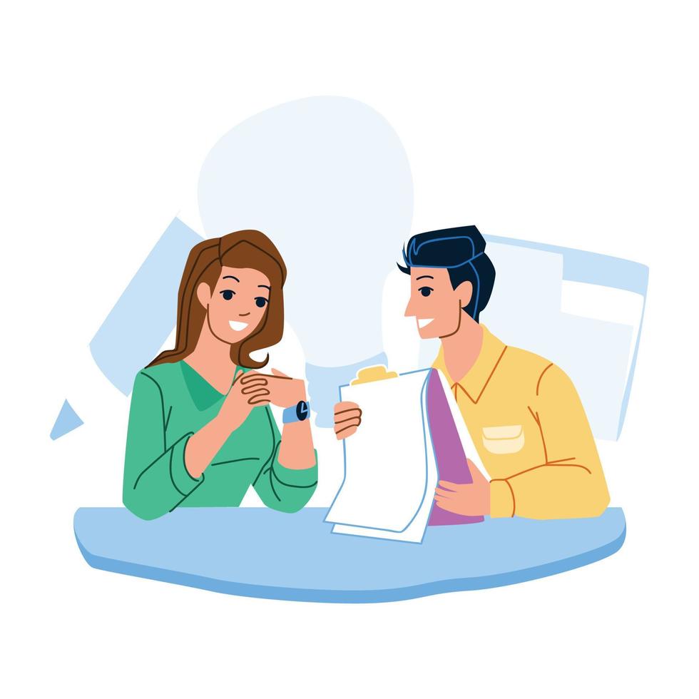 Business Chat Communication Man And Woman Vector