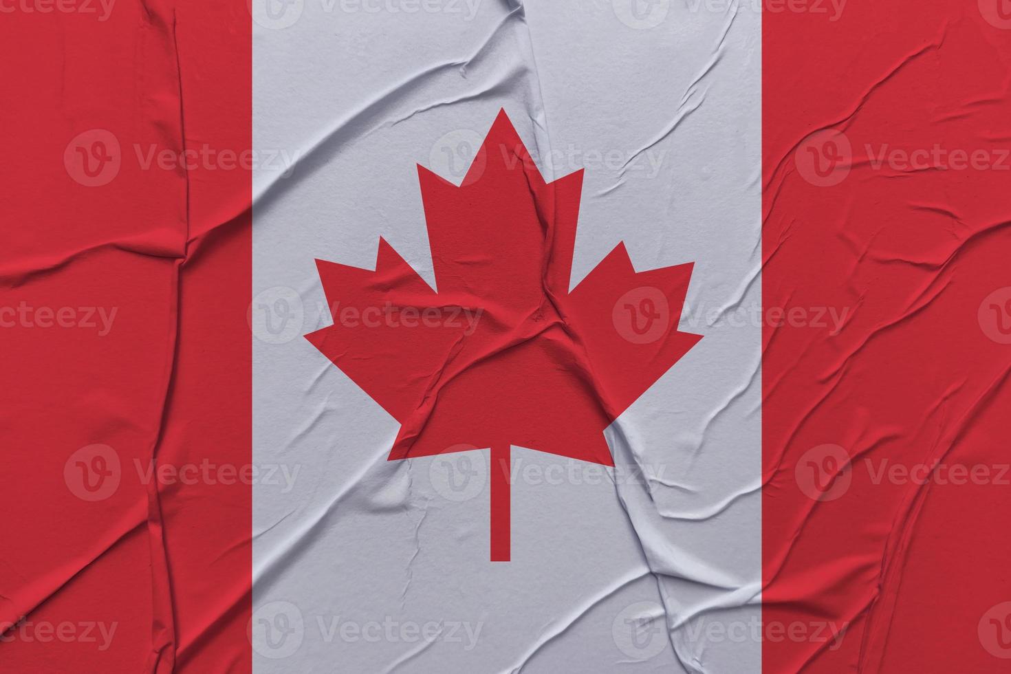 Canadian flag made of crumpled paper photo