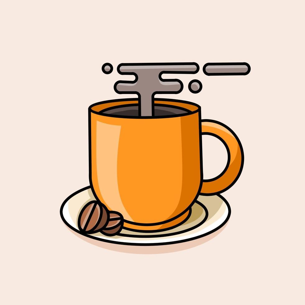 illustration vector a cup of coffee perfect for icon,print,etc.