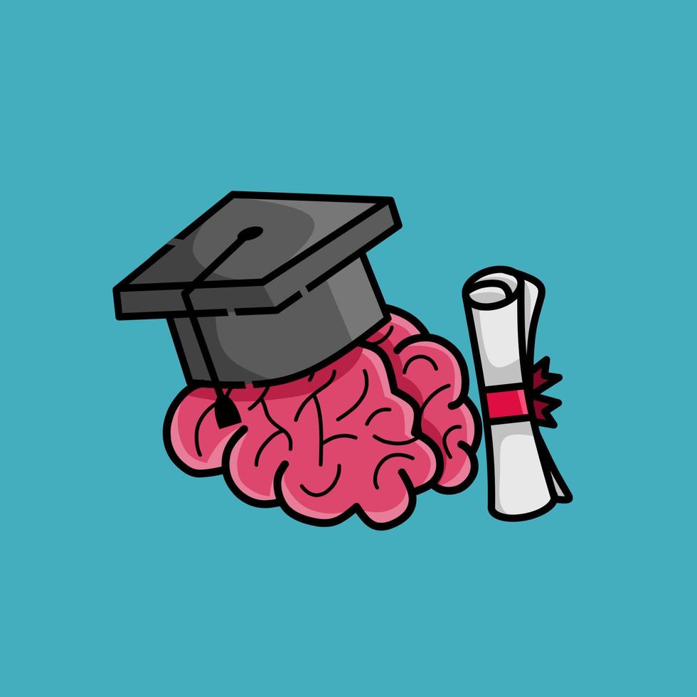 vector de ilustración del día de graduación, cerebro, etc.