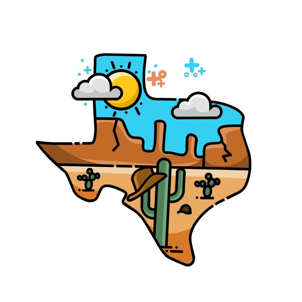 vector de ilustración del desierto de texas adecuado para fondo, impresión, etc.