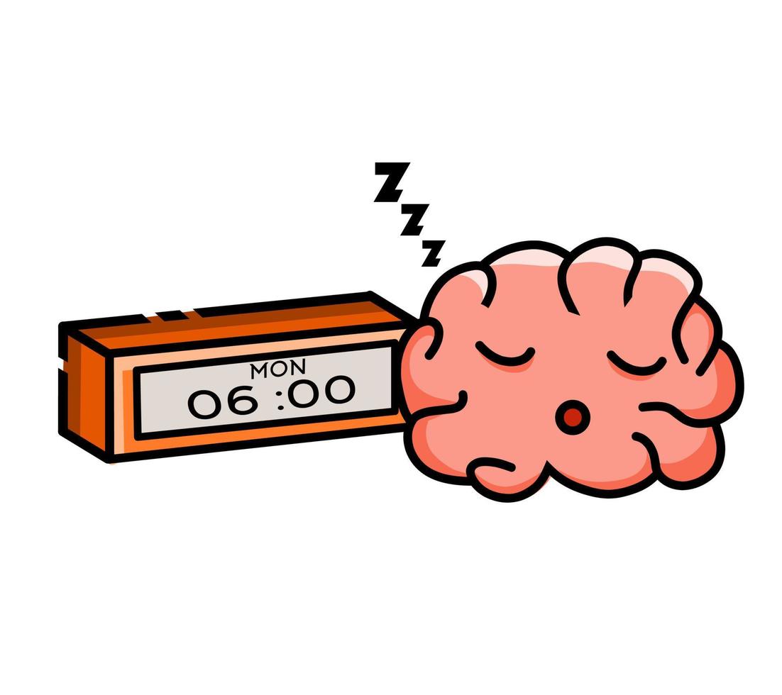 illustration vector of brain in monday ,morning ,perfect for reminder