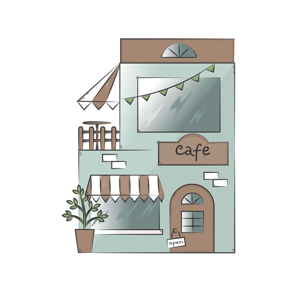 nice cafe building vector