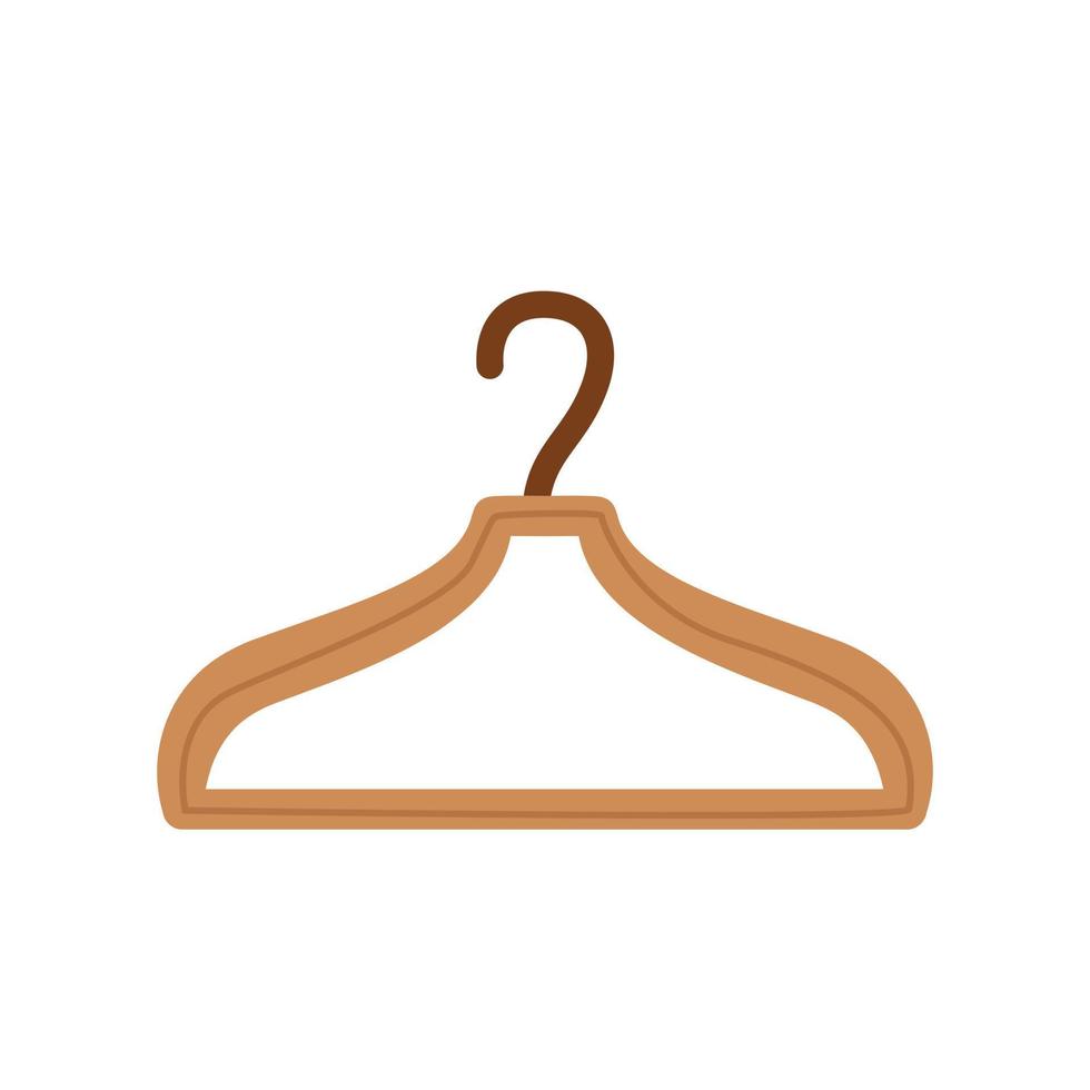 Vector illustration of wooden hanger on white background.