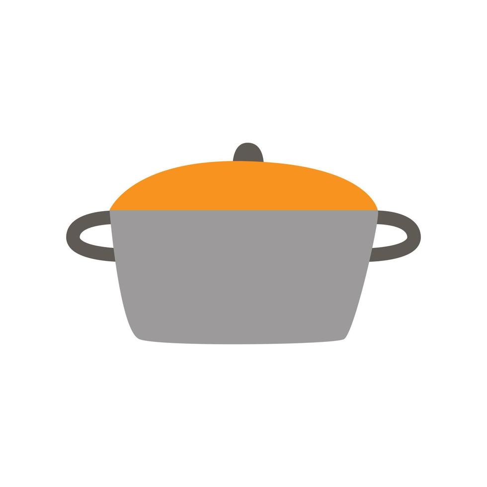 Vector illustration of cooking pot on white background.