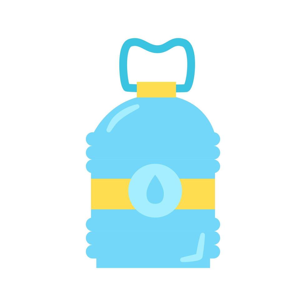 Vector illustration of blue plastic bottle on white background.