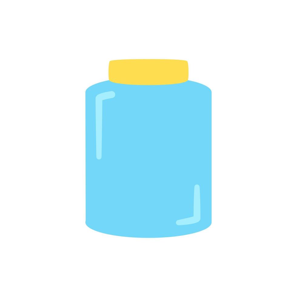 Vector illustration of glass jar on white background.