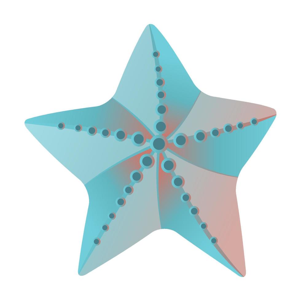 Cartoon gradient color starfish vector isolated object illustration